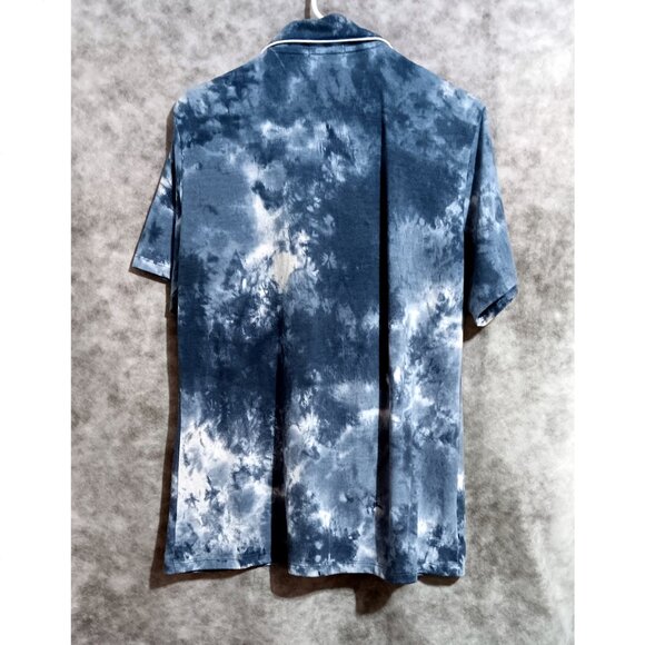 Ekouaer Pajama Top only sleepwear Wmn Sz L pocket monogram ELA - Picture 2 of 2